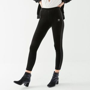 Adidas originals 3 stripe velvet leggings